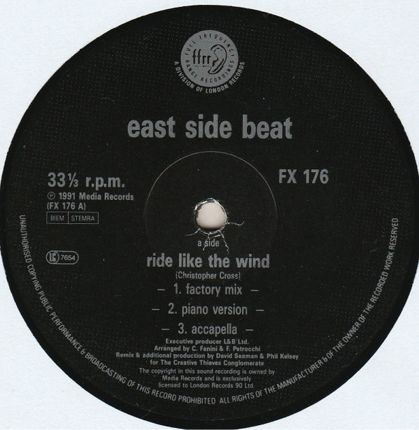 East Side Beat - Ride Like The Wind | FFRR (FX 176) - 3