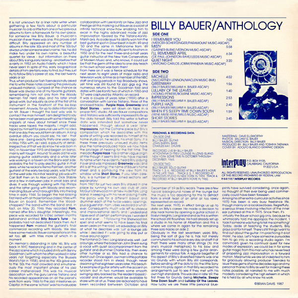 Billy Bauer - Anthology | Interplay Records (IP-8603) - 4 Billy Bauer - Anthology | Interplay Records (IP-8603) - 4