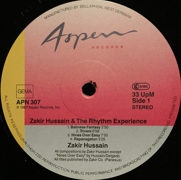 Zakir Hussain And The Rhythm Experience - Zakir Hussain & The Rhythm Experience | Aspen Records (APN 307) - 3