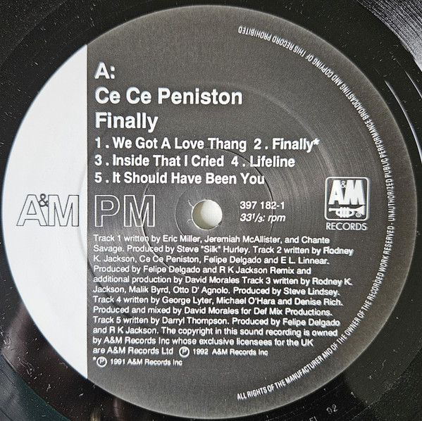 Ce Ce Peniston - Finally | A&M Records (397 182-1) - 4