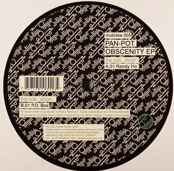 Pan-Pot - Obscenity EP | Mobilee (mobilee 005)