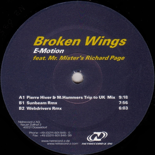E-Motion Feat. Richard Page - Broken Wings | Netrecord-Z (NZ 035) - 2