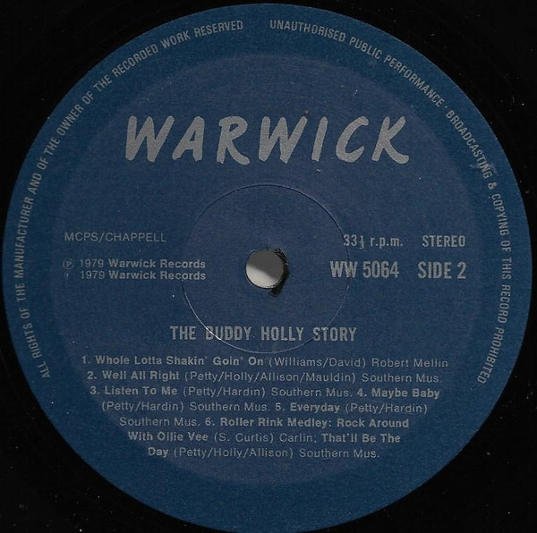 Gary Busey - The Buddy Holly Story (Original Academy Award Winning Movie Soundtrack) | Warwick Records (WW 5064) - 4 Gary Busey - The Buddy Holly Story (Original Academy Award Winning Movie Soundtrack) | Warwick Records (WW 5064) - 4