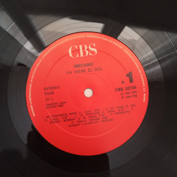 Mecano - Ya Viene El Sol | CBS (CBS 32720) - 3
