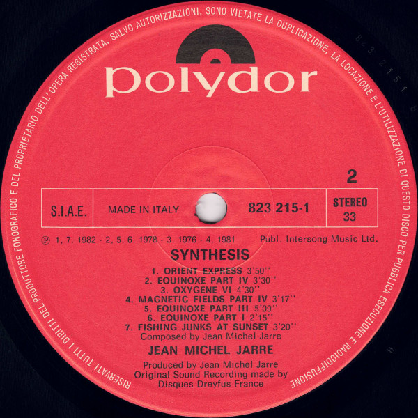 Jean-Michel Jarre - Synthesis | Polydor (823 215-1) - 4