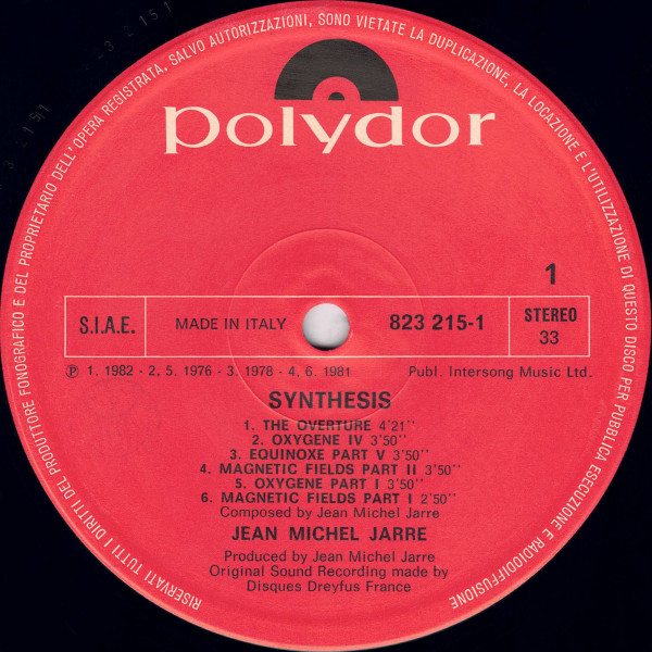 Jean-Michel Jarre - Synthesis | Polydor (823 215-1) - 3