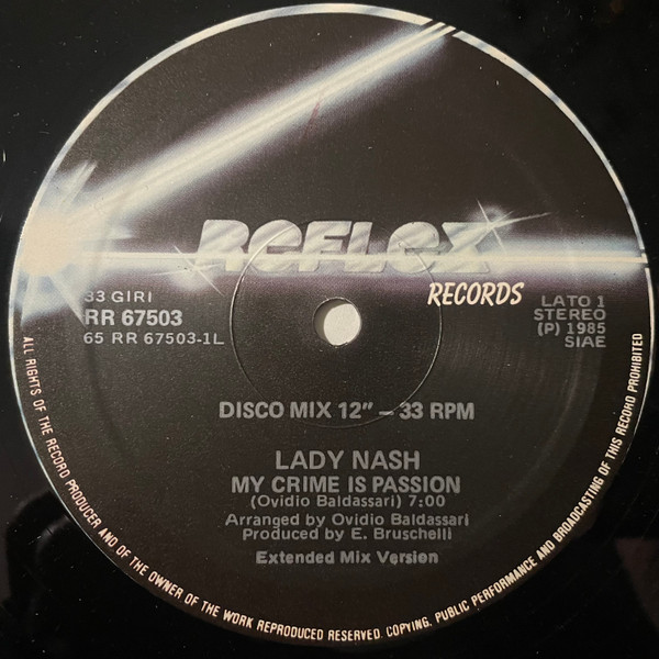 Lady Nash - My Crime Is Passion | Reflex Records (RR 67503) - 3