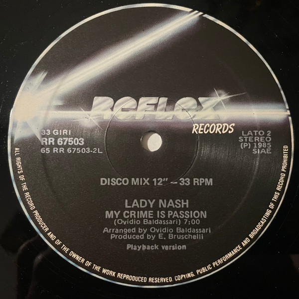 Lady Nash - My Crime Is Passion | Reflex Records (RR 67503) - 2