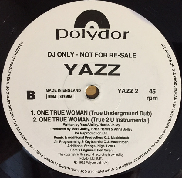 Yazz - One True Woman | Polydor (YAZZ 2) - 2