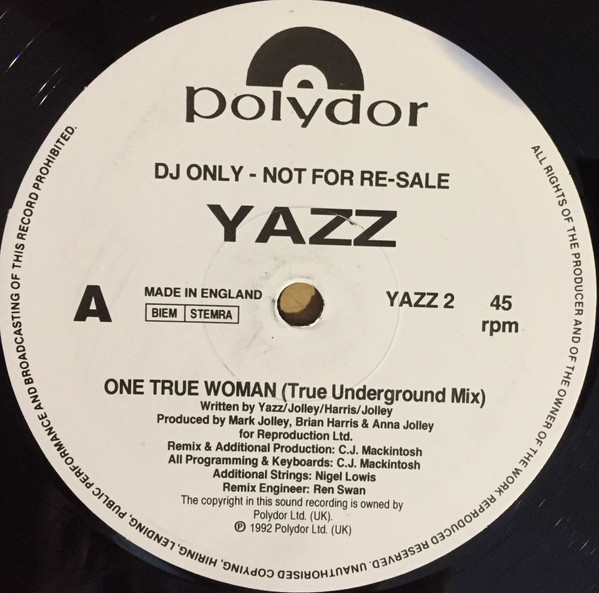 Yazz - One True Woman | Polydor (YAZZ 2) - main