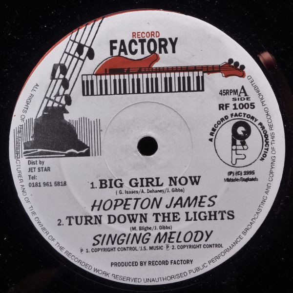 Hopeton James - Big Girl Now | Record Factory (RF 1005) Hopeton James - Big Girl Now | Record Factory (RF 1005)
