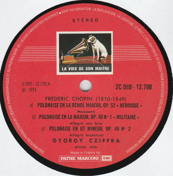 Frédéric Chopin , Gyorgy Cziffra - Les Grandes Polonaises | La Voix De Son Maître (2C 069-12.790) - 2