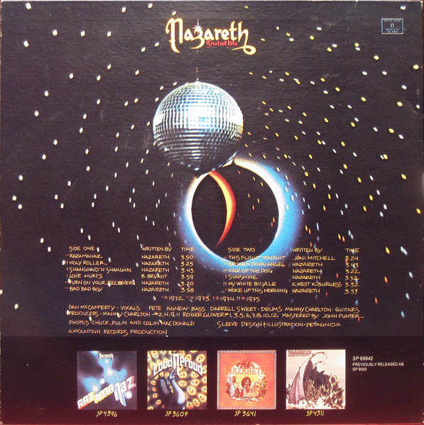 Nazareth - Greatest Hits [Vinyl] | A&M Records (SP 69942) - 2
