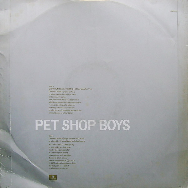 Pet Shop Boys - Opportunities (Let's Make Lots Of Money) | Parlophone (12R6129) - 3 Pet Shop Boys - Opportunities (Let's Make Lots Of Money) | Parlophone (12R6129) - 3