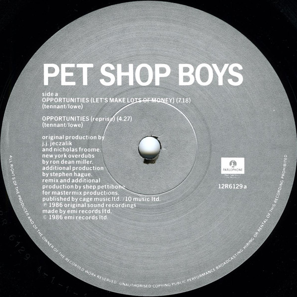 Pet Shop Boys - Opportunities (Let's Make Lots Of Money) | Parlophone (12R6129) - 4 Pet Shop Boys - Opportunities (Let's Make Lots Of Money) | Parlophone (12R6129) - 4