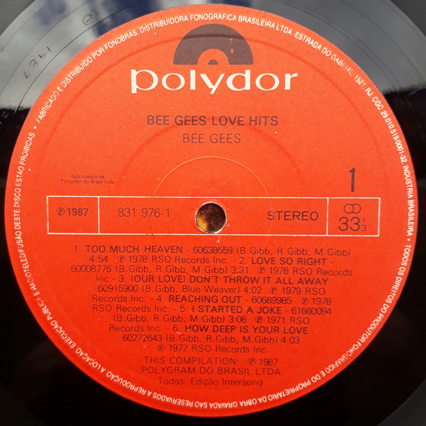 Bee Gees - Bee Gees Love Hits | Polydor (831 976-1) - 3