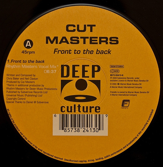 Cut Masters - Front To The Back | Deep Culture (8573 82413-0) - 2