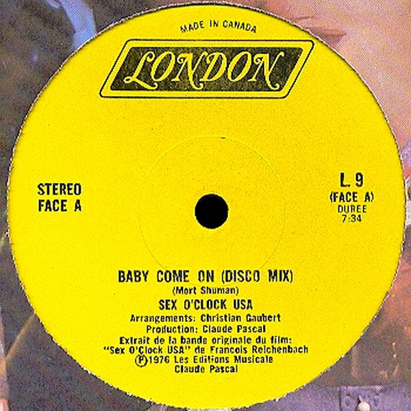Sex O'Clock USA - Baby Come On (Disco Mix) | London Records (L. 9)
