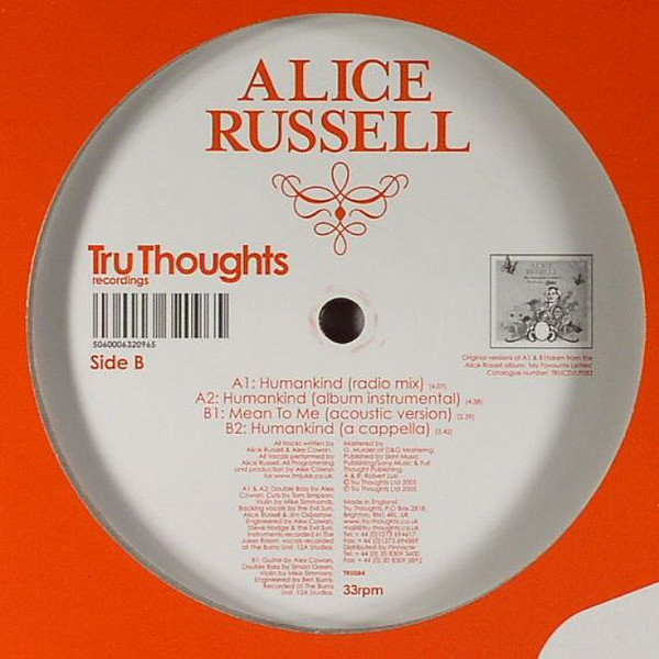 Alice Russell - Humankind | Tru Thoughts (TRU084) - 2 Alice Russell - Humankind | Tru Thoughts (TRU084) - 2