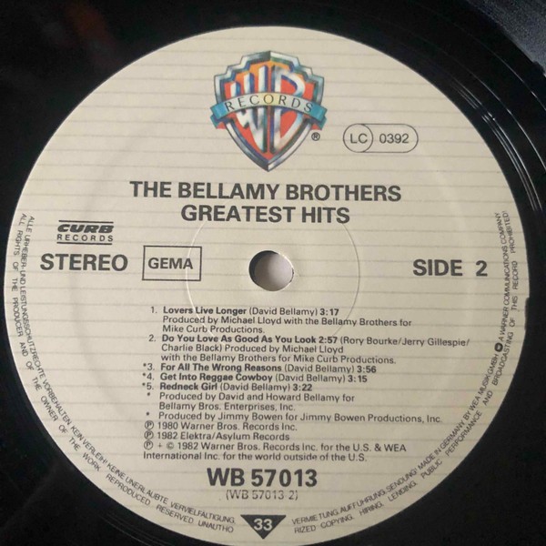Bellamy Brothers - Greatest Hits | Warner Bros. Records (WB 57 013) - 4