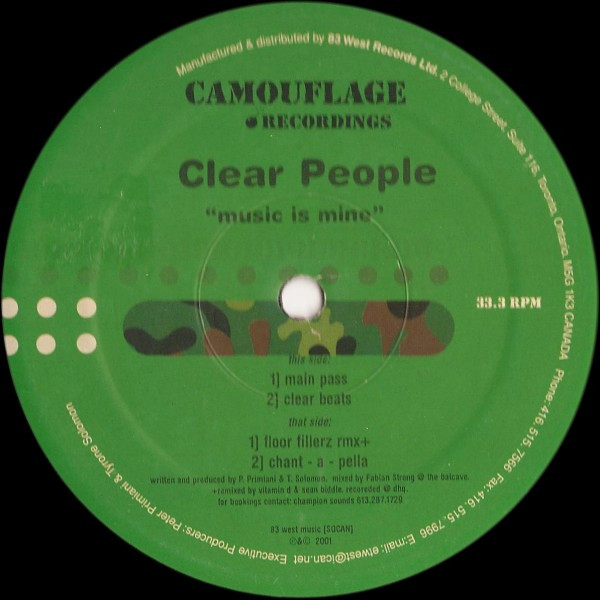 Clear People - Music Is Mine | Camouflage Recordings (CM 019)