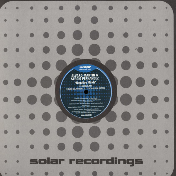 Álvaro Martin & Sergio Fernandez - Negative Minds | Solar Recordings (SOLAR013) - 3