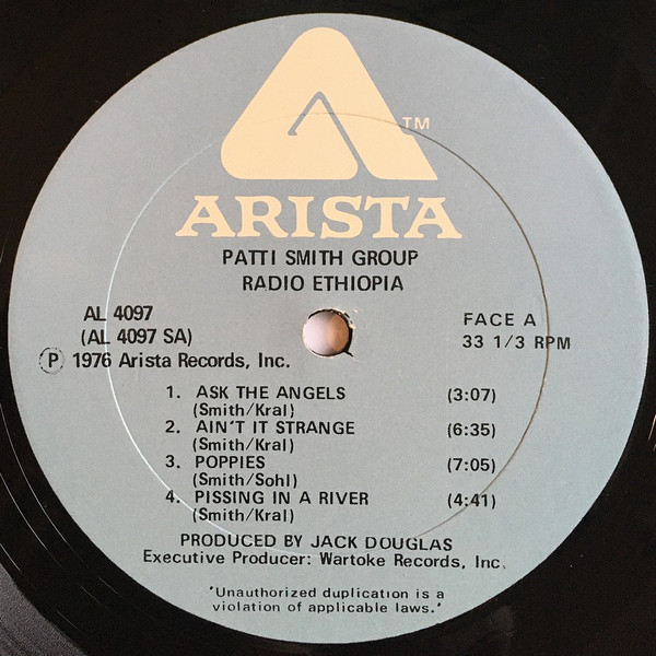 Patti Smith Group - Radio Ethiopia | Arista (AL 4097) - 3