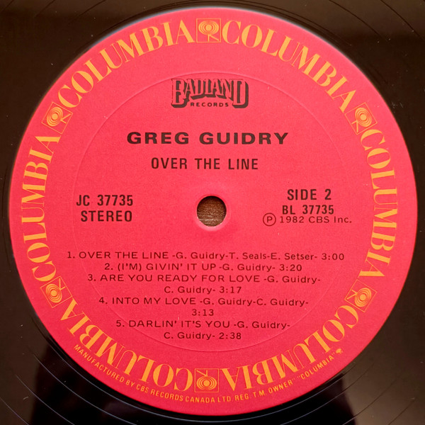 Greg Guidry - Over The Line | Columbia (JC 37735) - 4