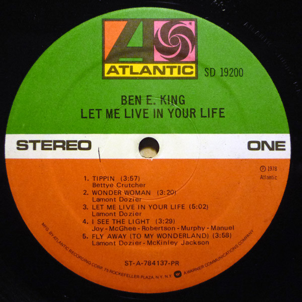 Ben E. King - Let Me Live In Your Life | Atlantic (SD 19200) - 3 Ben E. King - Let Me Live In Your Life | Atlantic (SD 19200) - 3