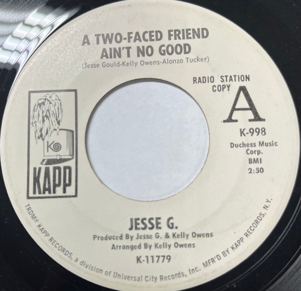 Jesse Gee - A Two-Faced Friend Ain't No Good / Get In The Groove | Kapp Records (K-998) - main Jesse Gee - A Two-Faced Friend Ain't No Good / Get In The Groove | Kapp Records (K-998) - main