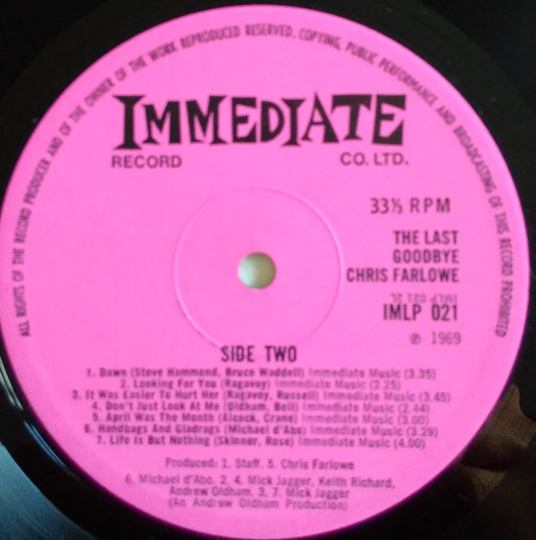 Chris Farlowe - The Last Goodbye | Immediate (IMLP 021) - 4