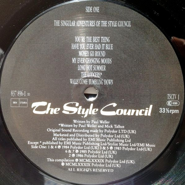 The Style Council - The Singular Adventures Of The Style Council (Greatest Hits Vol. 1) | Polydor (837 896-1)