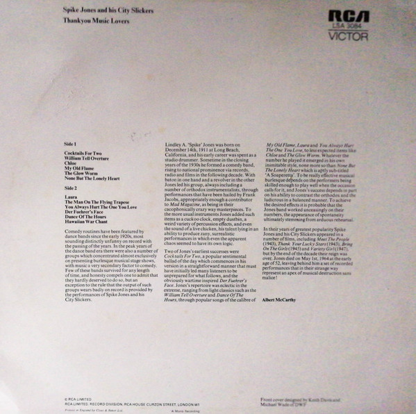 Spike Jones And His City Slickers - Thank You Music Lovers | RCA Victor (LSA 3084) - 4