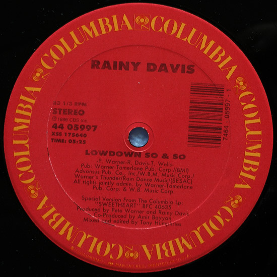 Rainy Davis - Lowdown So & So | Columbia (44 05997) Rainy Davis - Lowdown So & So | Columbia (44 05997)