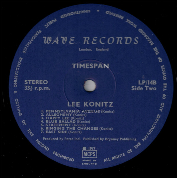 Lee Konitz - Timespan | Wave (LP 14) - 4