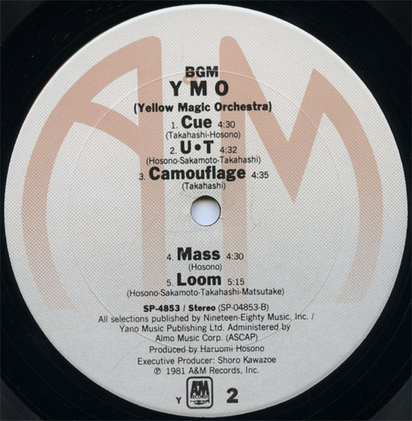 Yellow Magic Orchestra - BGM | A&M Records (SP-4853) - 4 Yellow Magic Orchestra - BGM | A&M Records (SP-4853) - 4