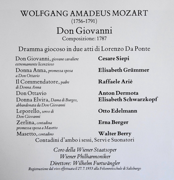 Wolfgang Amadeus Mozart , Wilhelm Furtwängler - Don Giovanni | Fonit Cetra (FE 23) - 3