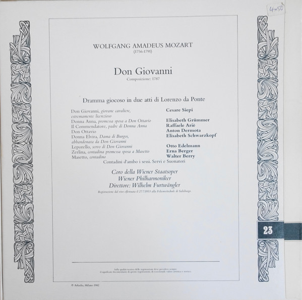 Wolfgang Amadeus Mozart , Wilhelm Furtwängler - Don Giovanni | Fonit Cetra (FE 23) - 2