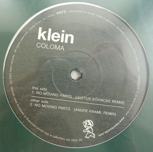 Coloma - No Moving Parts (Remixes) | Klein Records (KL 073) - 2