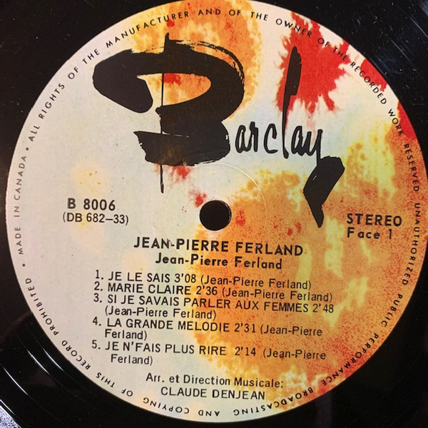 Jean-Pierre Ferland - Jean-Pierre Ferland | Barclay (80006)