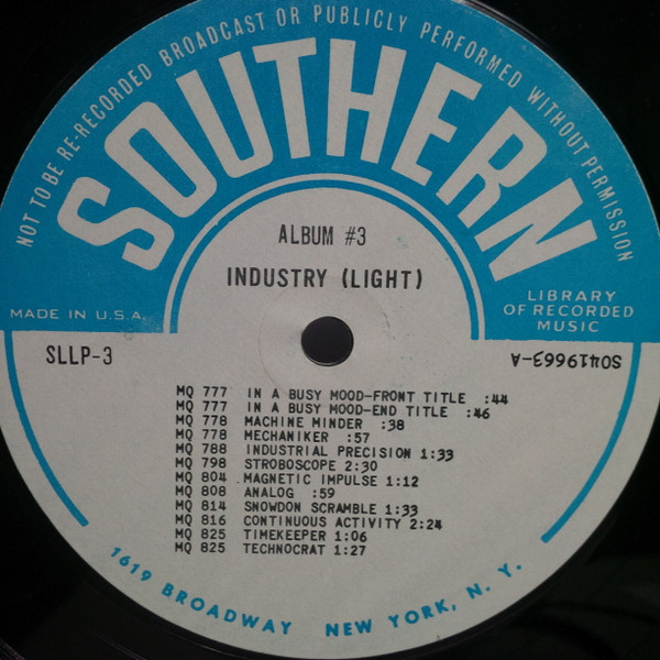 The Westway Studio Orchestra - Industry (Light), Industry (Heavy) | Southern Library Of Recorded Music (SLLP 3) - 3