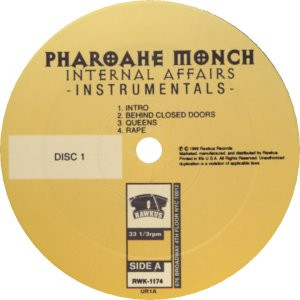 Pharoahe Monch - Internal Affairs (Instrumentals) | Rawkus (RWK 1174)