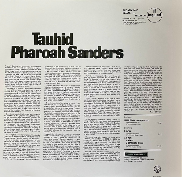 Pharoah Sanders - Tauhid | Verve Records (06007 5397092) - 2 Pharoah Sanders - Tauhid | Verve Records (06007 5397092) - 2