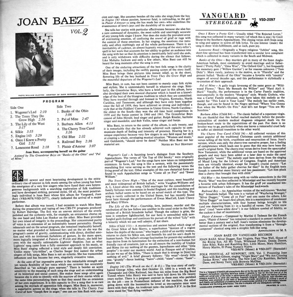 Joan Baez - Joan Baez Vol. 2 | Vanguard (VSD-2097) Joan Baez - Joan Baez Vol. 2 | Vanguard (VSD-2097)