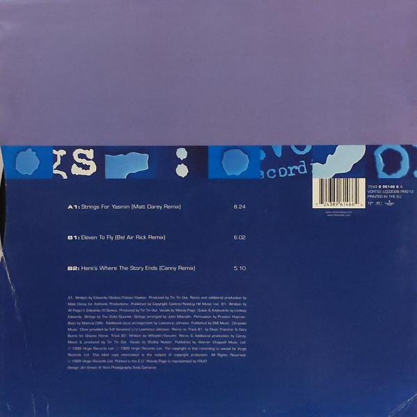 Tin Tin Out Featuring Wendy Page - Eleven To Fly / Strings For Yasmin / Here's Where The Story Ends | Virgin (7243 8 96146 6 4) - 2 Tin Tin Out Featuring Wendy Page - Eleven To Fly / Strings For Yasmin / Here's Where The Story Ends | Virgin (7243 8 96146 6 4) - 2