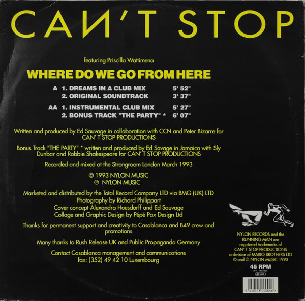Can't Stop Featuring Priscilla Wattimena - Where Do We Go From Here | Nylon Records (NYL 1993004) - 2