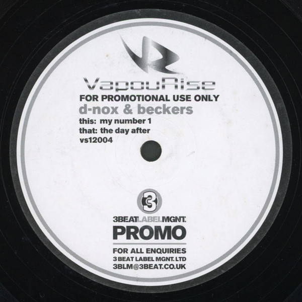 D-Nox & Beckers - My Number 1 / The Day After | VapouRise (VS12004) - main