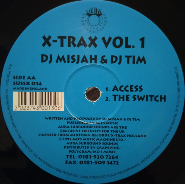 DJ Misjah & DJ Groovehead / DJ Misjah & DJ Tim - X-Trax Vol. 1 | Aura Surround Sounds (SUSSX 014) - 2
