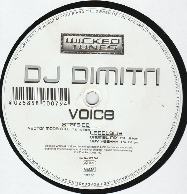 DJ Dimitri - Voice | Wicked Tunes (WT 001) - 4