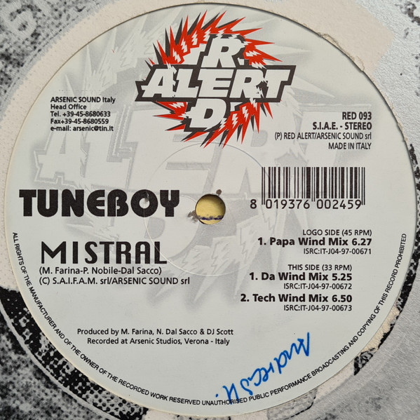 Tuneboy - Mistral | Red Alert (RED 093) Tuneboy - Mistral | Red Alert (RED 093)